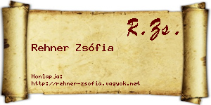 Rehner Zsófia névjegykártya
